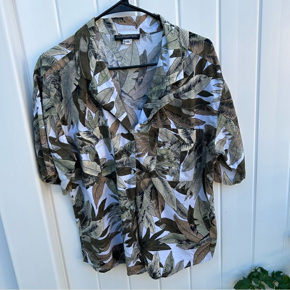 Vintage Counterparts button down collared blouse short sleeve size 12